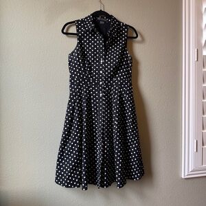 black and white polka dot dress